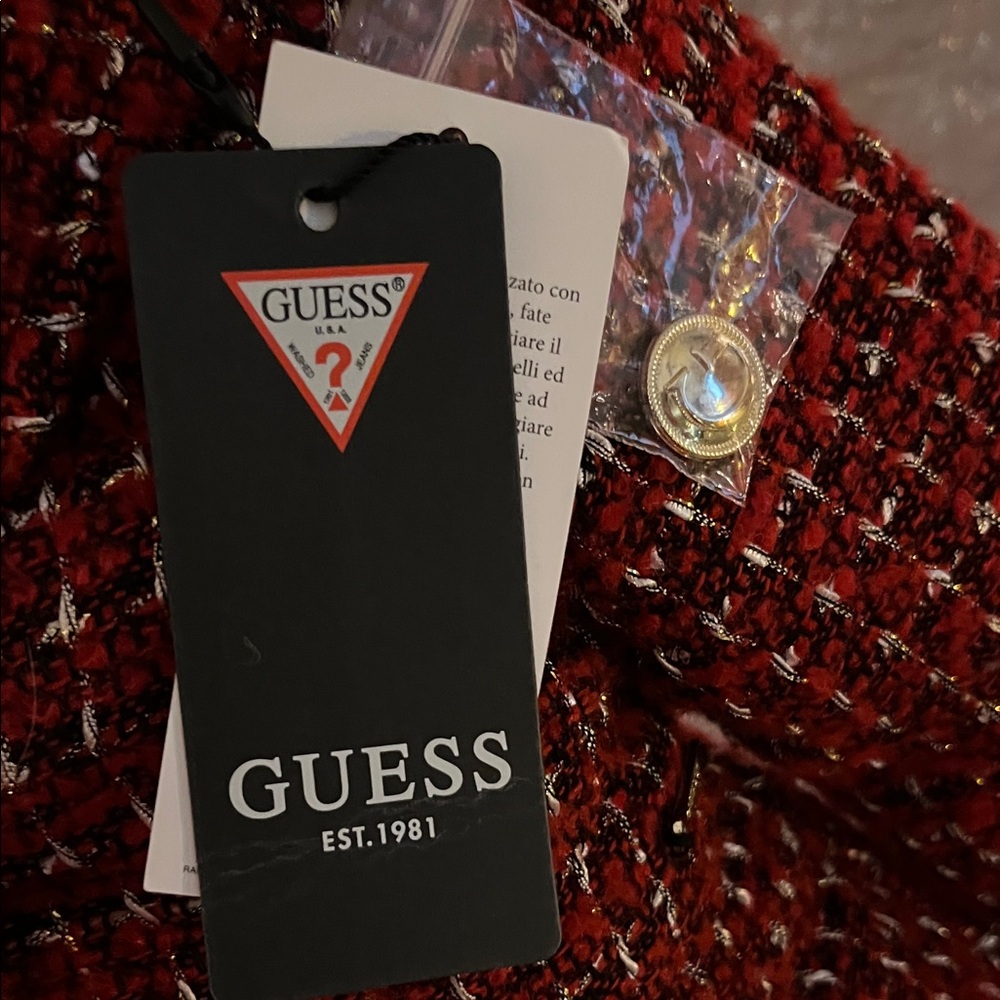 Guess Red Pea Coat for Kids - Picture 5 of 12